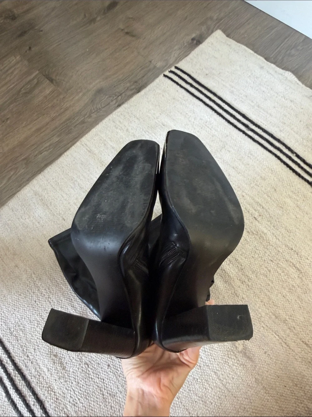 Steve Madden Black Over-the-Knee Square-Toe Block Heel Boots